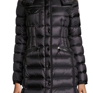 Moncler Black Puffer Coat with Fur Collar  LIKE NEW